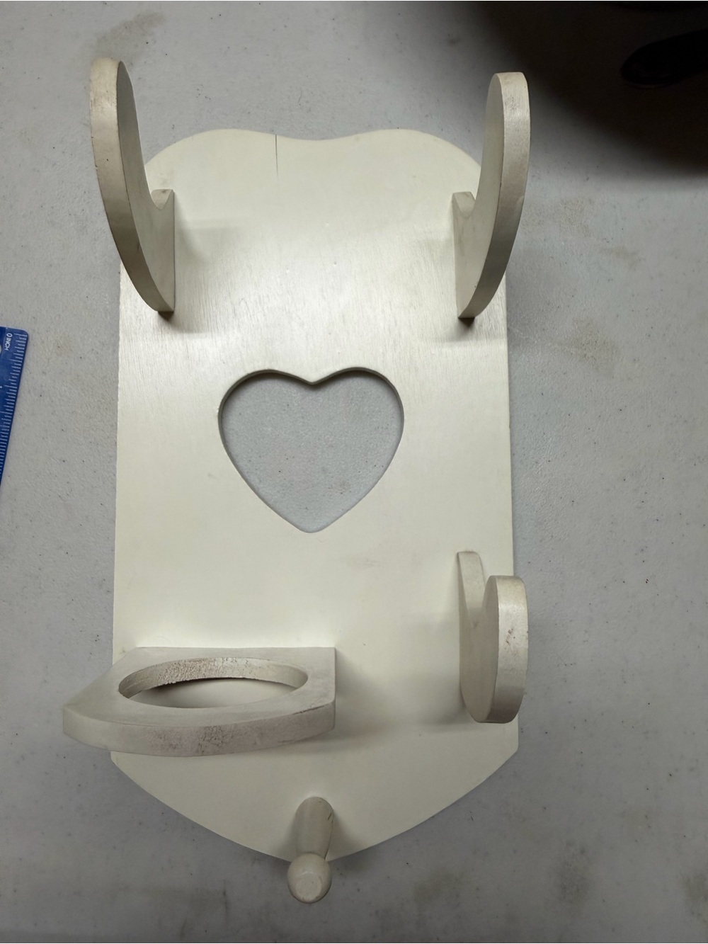 Decorative Cream Heart Wall Hook Rack